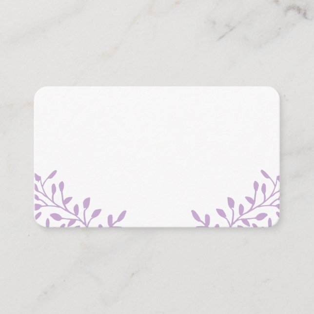 Orchid Purple Secret Garden Wedding Place Cards (Front)