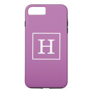 Orchid Purple White Framed Initial Monogram Case-Mate iPhone Case