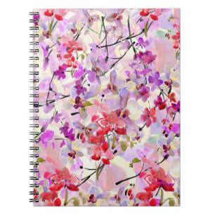Orchid-Sakura Watercolor Backgrounds Notebook