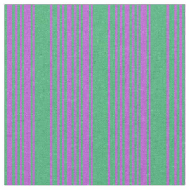 Orchid & Sea Green Lines Pattern Fabric (Close Up)