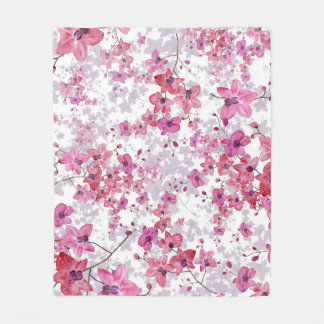 Orchid: singular red beauty. fleece blanket