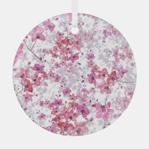 Orchid: singular red beauty. glass ornament
