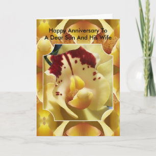 Orchid Son Wife Personalised Wedding Anniversary Card