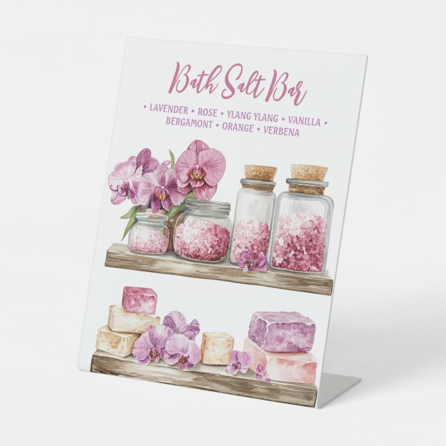 Orchid Spa Resort | Bath Salt Bar Pedestal Sign (Front)