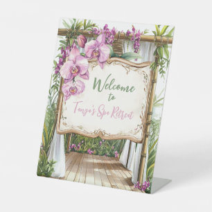 Orchid Spa Resort   Welcome Pedestal Sign