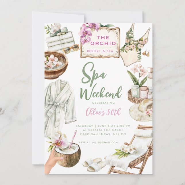 Orchid Spa Weekend  Invitation (Front)