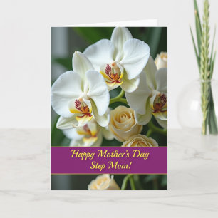 Orchid Step Mom Day Message Card