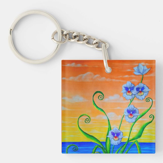 Orchid Sunset  Keychain (Front)