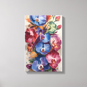 Orchid Symphony – Vibrant Floral Art in Rich Color Canvas Print