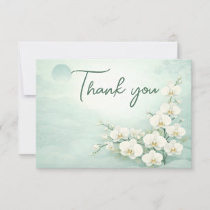 Orchid Thank You Card – Ivory White Floral Design