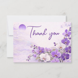 Orchid Thank You Card – Purple Floral Design