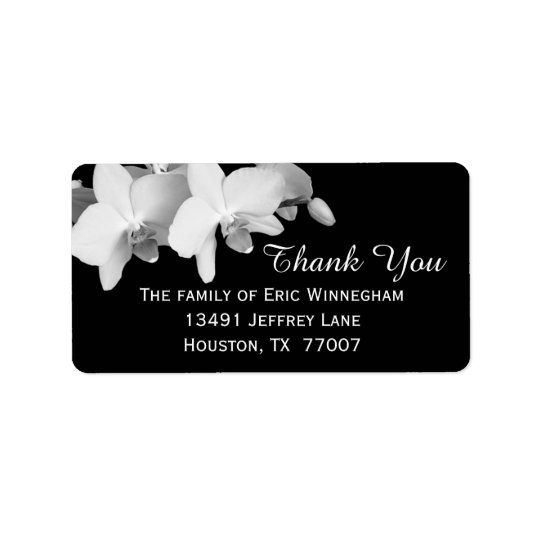 Orchid Thank You Label