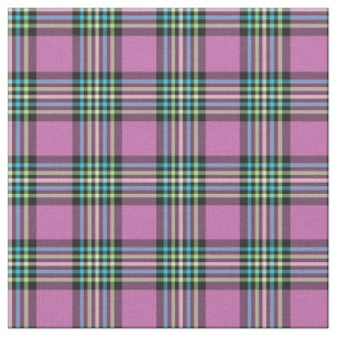 Orchid, Turquoise and Lime Green Fashion Plaid Fabric