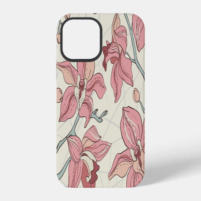 Orchid Vintage Pattern: Elegant Paper iPhone Case (Back)