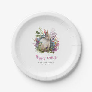 Orchid Watercolor Floral Easter Brunch Paper Plate