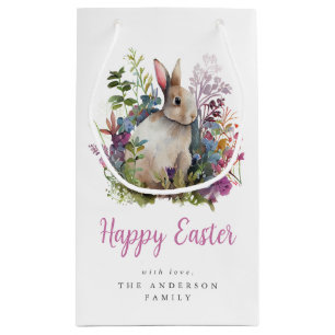 Orchid Watercolor Floral Easter Brunch Small Gift Bag