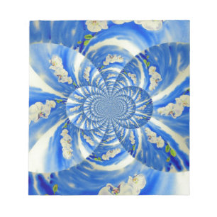 Orchid Watercolor painting, Clouds Mandala Notepad