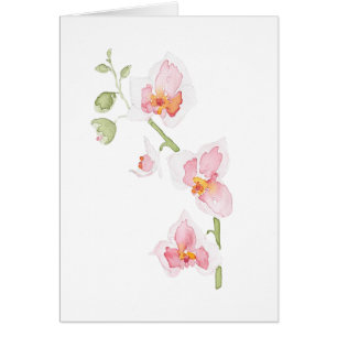 Orchid Watercolor Print Greeting Card