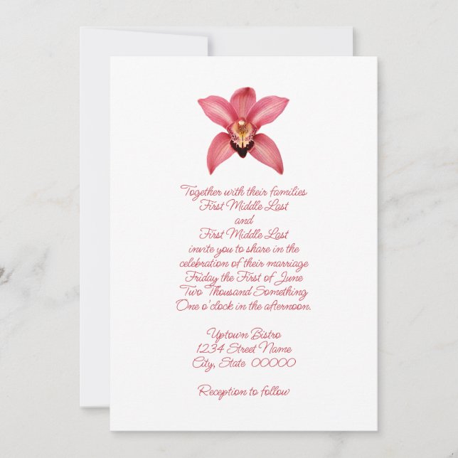 Orchid Wedding Invitation (Front)