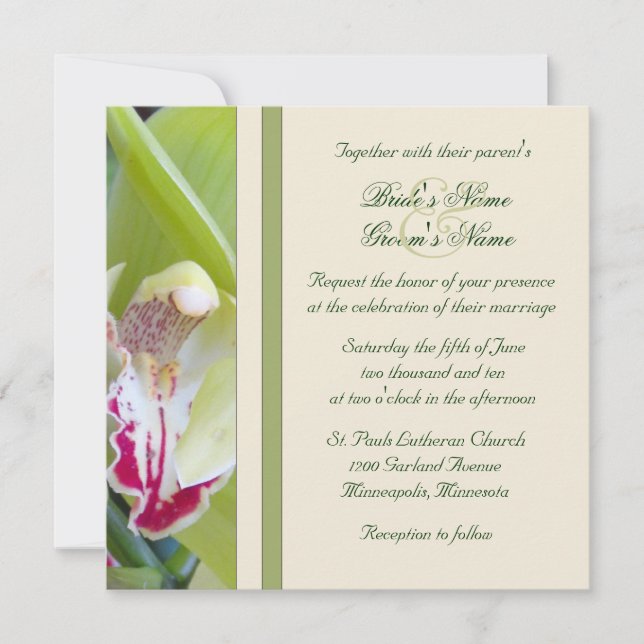 Orchid Wedding Invitation (Front)