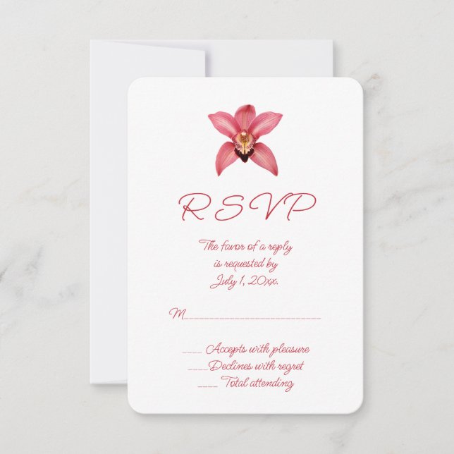Orchid Wedding RSVP Card (Front)