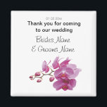 Orchid Wedding Souvenirs Keepsakes Giveaways Magnet<br><div class="desc">Click on our store 'Floral Collections' and see all the COLLECTIONS for matching printed material for our many beautiful floral wedding designs, including engagement, save the date cards, bridal shower & wedding invitations, seating plans, table cards, guest books, banners and ideas. . Souvenir gifts including favour boxes, keychains, magnets, cards,...</div>