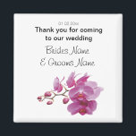 Orchid Wedding Souvenirs Keepsakes Giveaways Magnet<br><div class="desc">Click on our store 'Floral Collections' and see all the COLLECTIONS for matching printed material for our many beautiful floral wedding designs, including engagement, save the date cards, bridal shower & wedding invitations, seating plans, table cards, guest books, banners and ideas. . Souvenir gifts including favour boxes, keychains, magnets, cards,...</div>