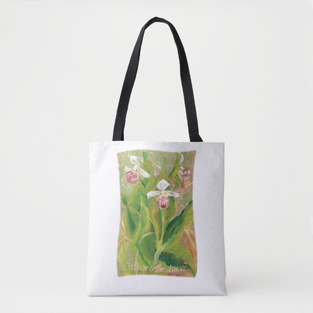 Orchid When is the dance? Shoulder Tote (Front)