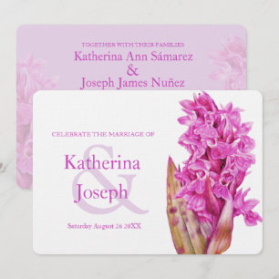 Orchid wildflower watercolor purple wedding invite