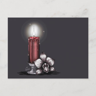 Orchid with Candle Postcard