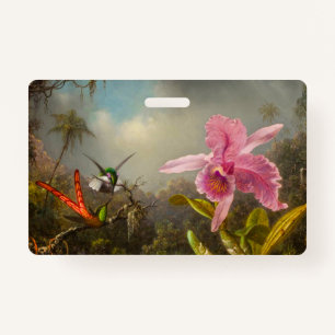 Orchid with Two Hummingbirds Heade Badge