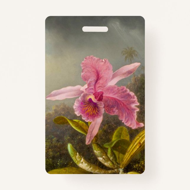 Orchid with Two Hummingbirds Heade Badge (Front)
