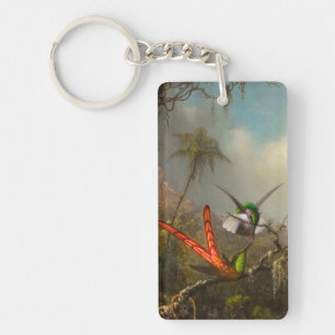 Orchid with Two Hummingbirds Heade Keychain