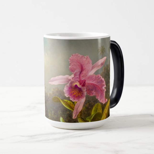 Orchid with Two Hummingbirds Heade Magic Mug (Front Right)