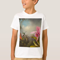 Orchid with Two Hummingbirds Heade