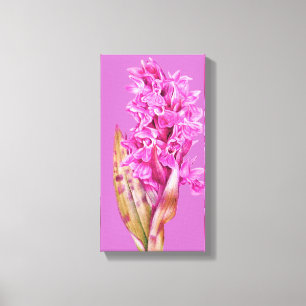 Orchidée art fleur violet toile rose imprimé