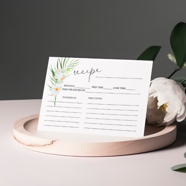 Orchidée blanche | Carte de recette de Fête des ma (Créateur téléchargé)