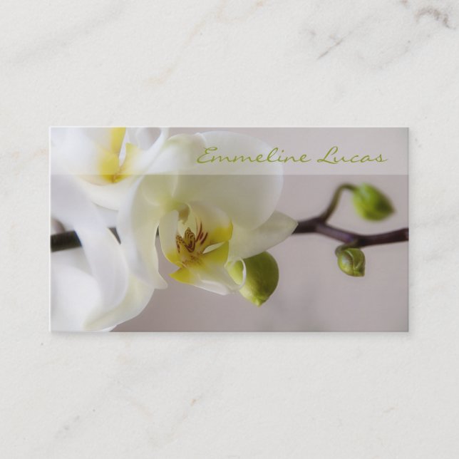 Orchidée blanche • Carte de visite (Devant)