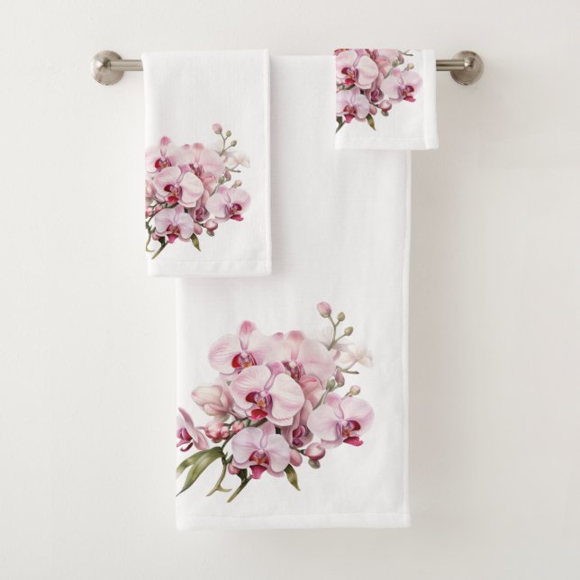 Orchidée blanche et rose (En situation)