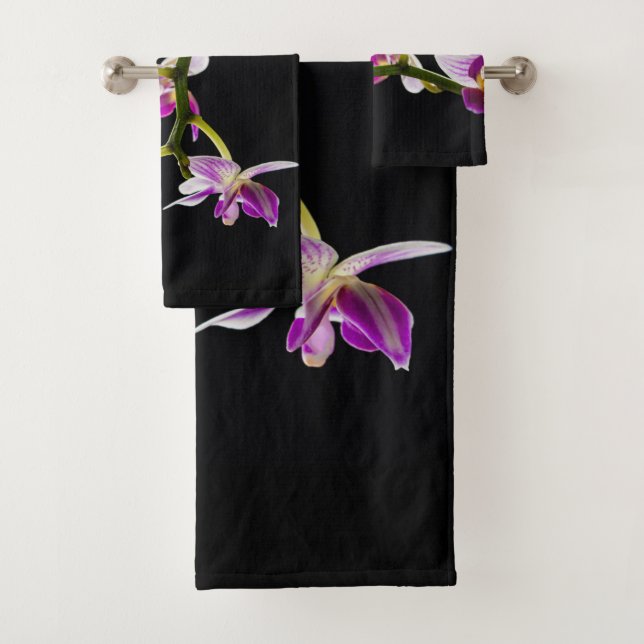 Orchidée blanche et violette (En situation)