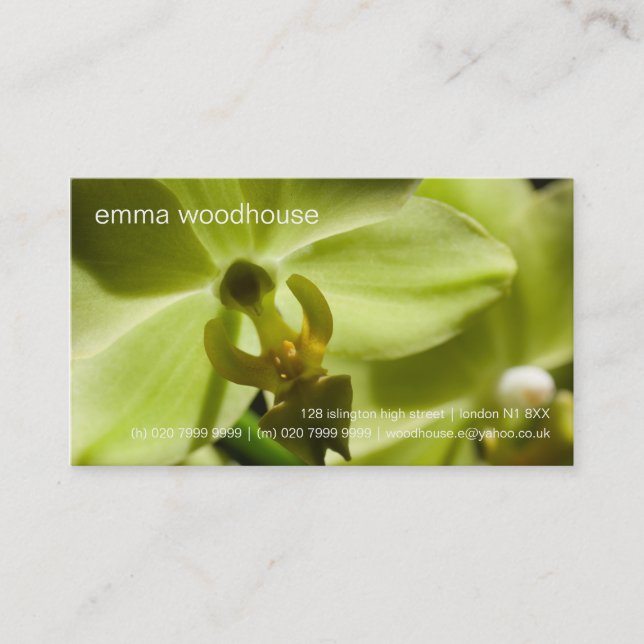 Orchidée • Carte de visite personnel (Devant)