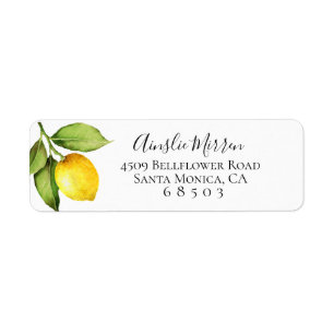 Orchidée Citrus Retourner l'adresse Étiquettes