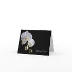 Orchidée en noir juste une carte de note