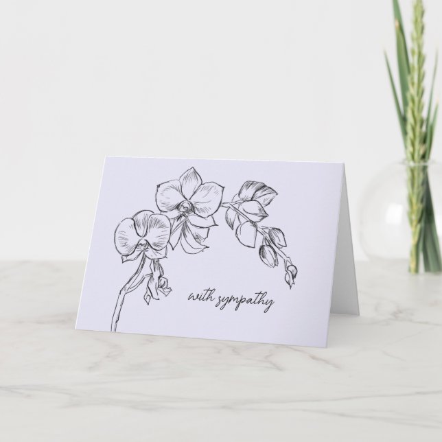 Orchidée Fleur Sympathie Carte Perte Funéraire Mem (Devant)