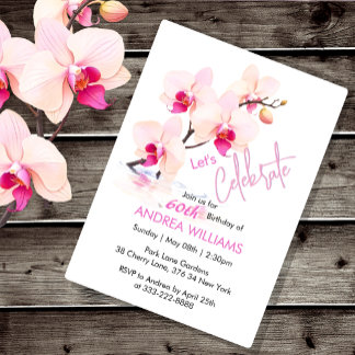 Orchidée fleurs 60e anniversaire Invitation
