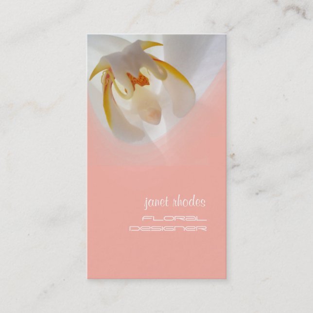 Orchidée + mousseline rose carte de visite (Devant)