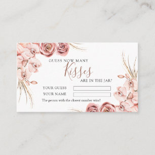 Orchidée rose Boho Combien de baisers Douche Carte