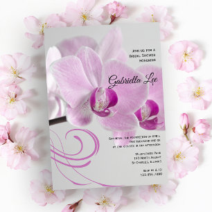 Orchidée rose Élégance Nuptiale Douche Invitation