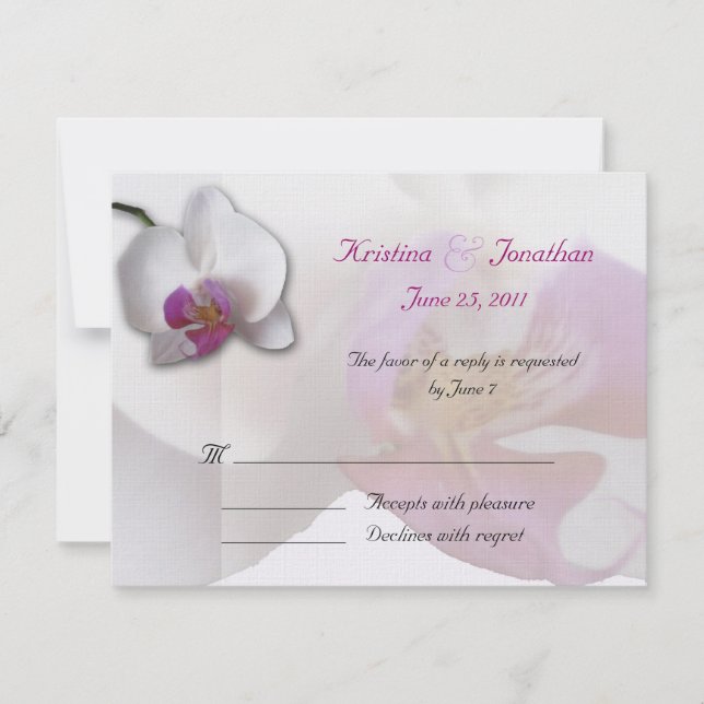 Orchidée rose RSVP 5.5x4.25 Invitation (Devant)
