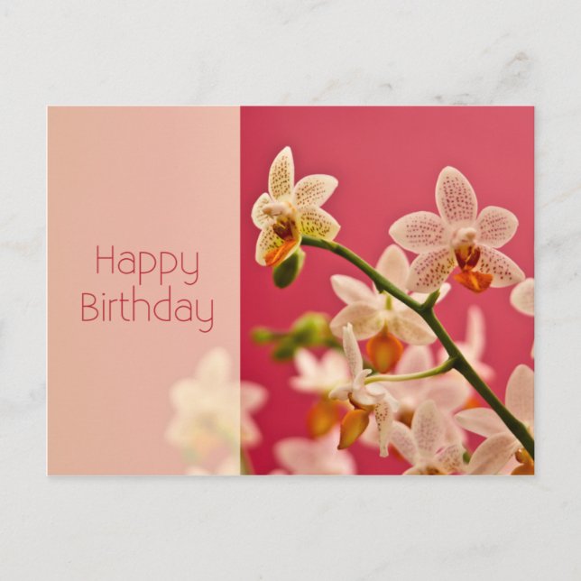 Orchidée rouge ・ Carte postale Anniversaire (Devant)